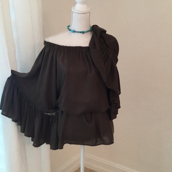 OFF SHOULDER BELL SLEEVES BLOUSE/DRESS/COVER-UP - Picture 4 of 5